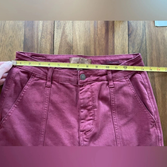 Judy Blue Burgundy front seam straight legJeans - Picture 15 of 16
